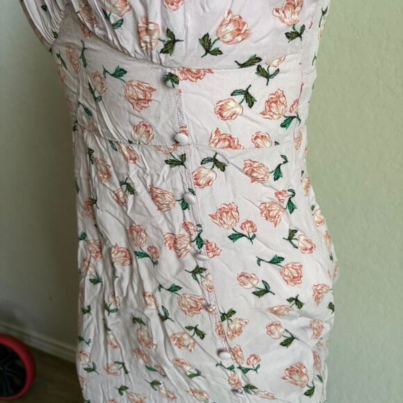 Zara Women's Milkmaid Dress Size Medium Floral Babydoll Cottagecore Maxi Fairy - Picture 2 of 7